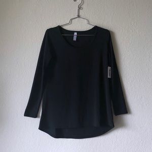 NWT LuLaRoe Lynnae Long Sleeve Black Top - XS